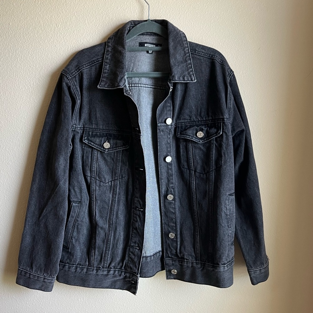Missguided oversized denim jacket, never worn, size 4